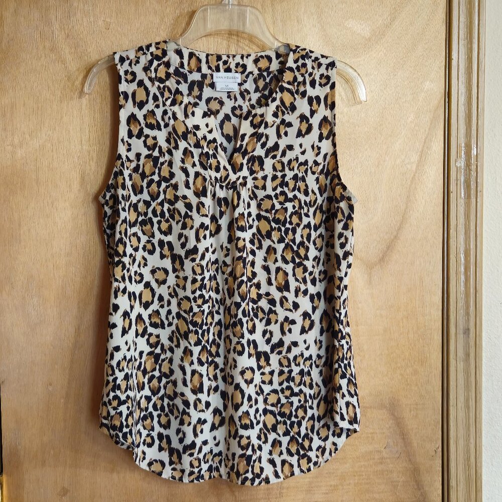 Van Heusen M Animal Print Sleeveless Top Blouse